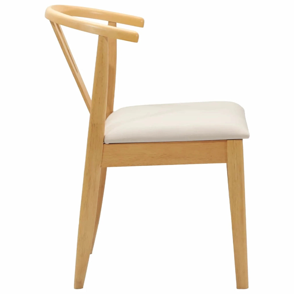 Sedia da pranzo 2 pcs Naturale e chiaro Legno di gomma solido