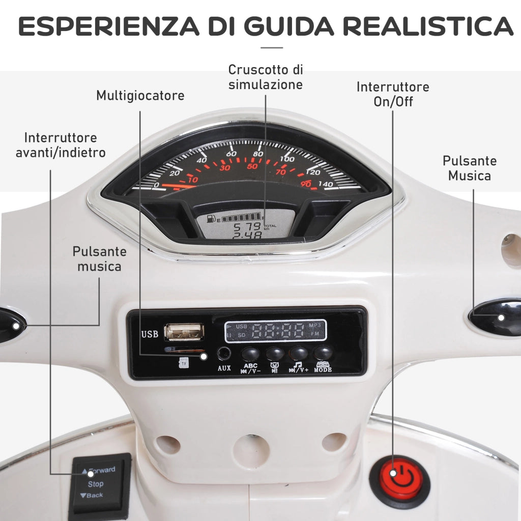 Moto Elettrica per Bambini ¨C Minimal ¨C Bianco