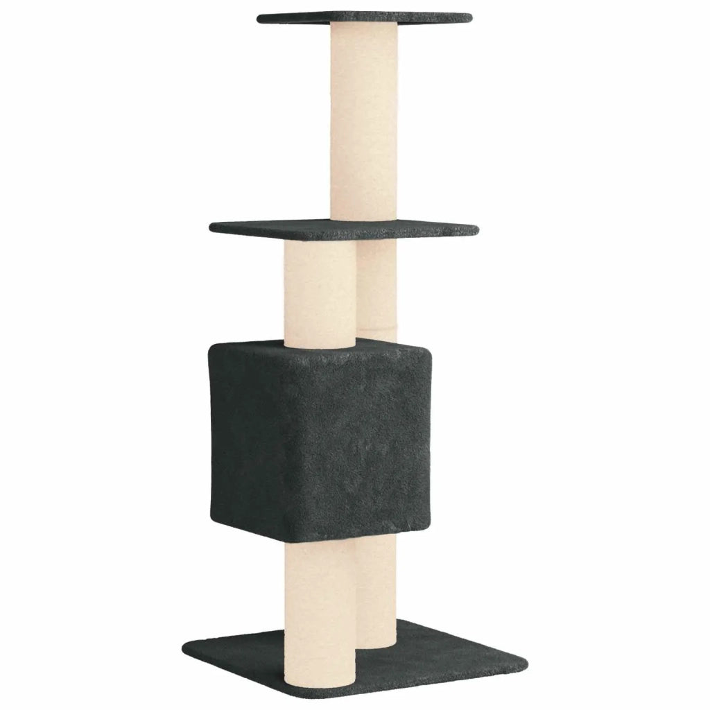 Albero per gatti con pali per graffiare in sisal Grigio Scuro 42033053