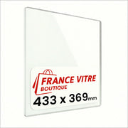 433 x 369 x 4 mm - Vetro per stufa a legna - vetro camino di ricambio - vetro per caminetto resistente al fuoco - France Vitre