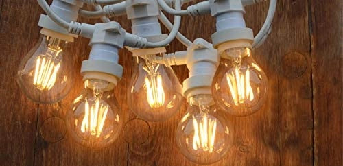 CATENA LUMINOSA LED CATENARIA CON 10 PORTALAMPADA E27 DA 5 MT IP54 PROLUNGABILE