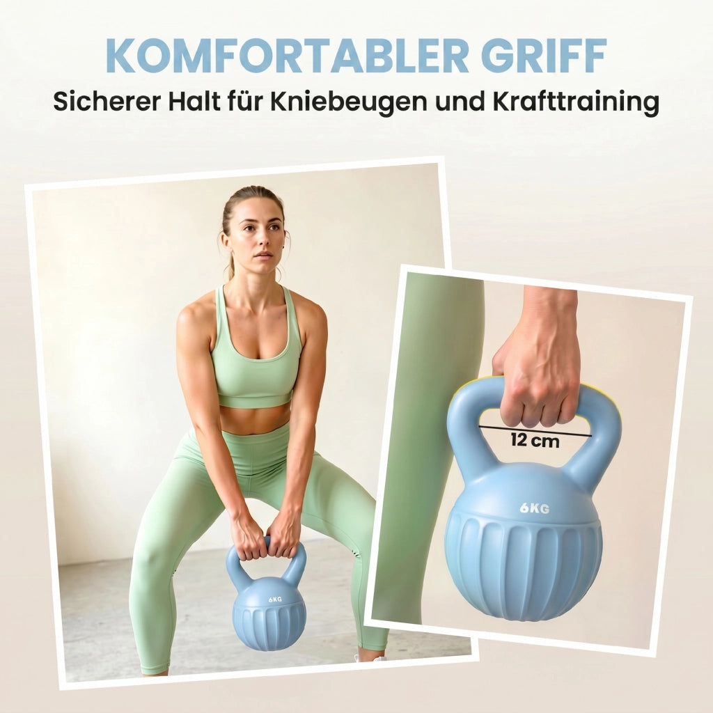 Kettlebell 6 kg ¨C Xylo ¨C Sabbia Blu 17x17x23 cm