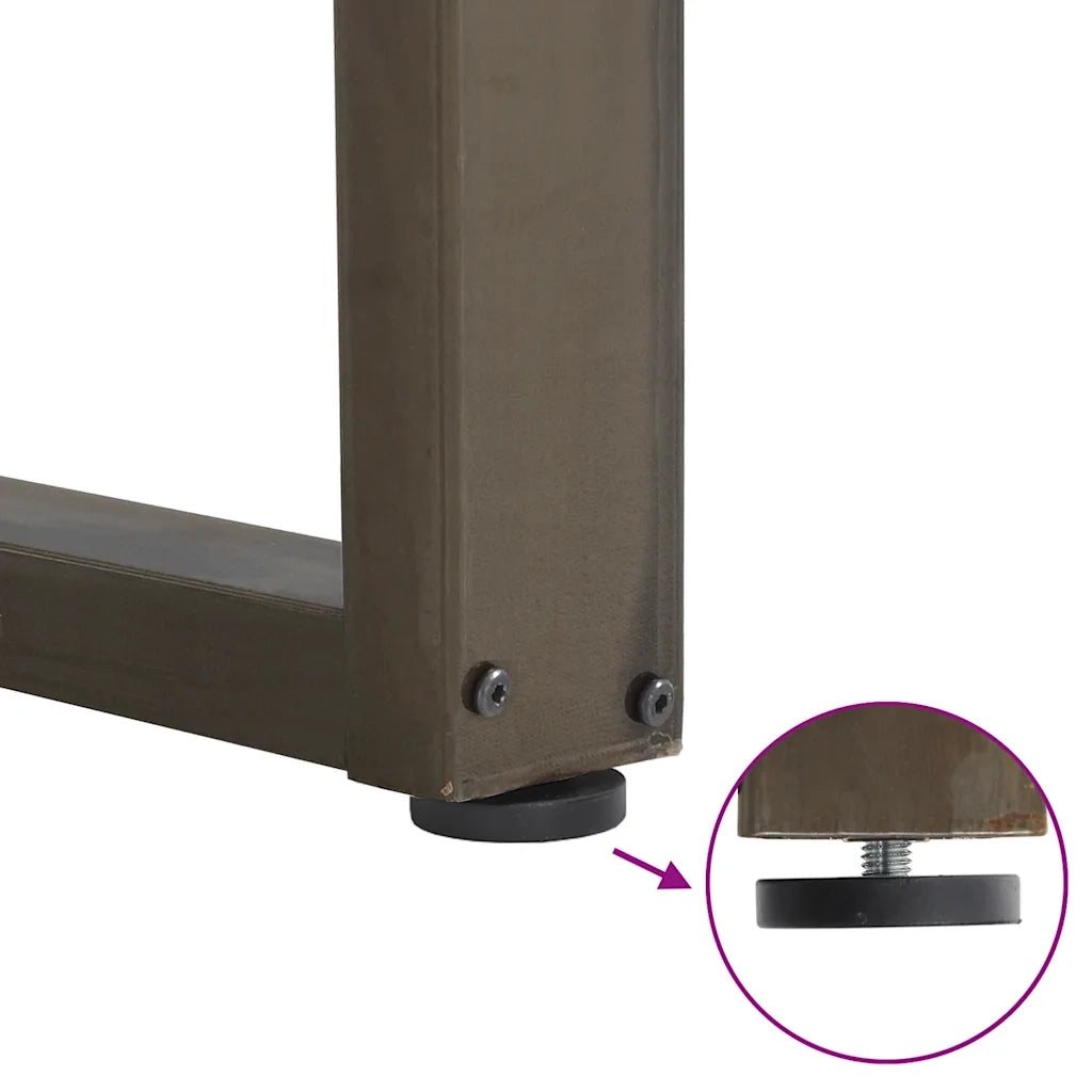 Gambe per Tavolino da Caffè a Forma di U 2 pz Acciaio Naturale 60x(30-31) cm Acciaio 4013143