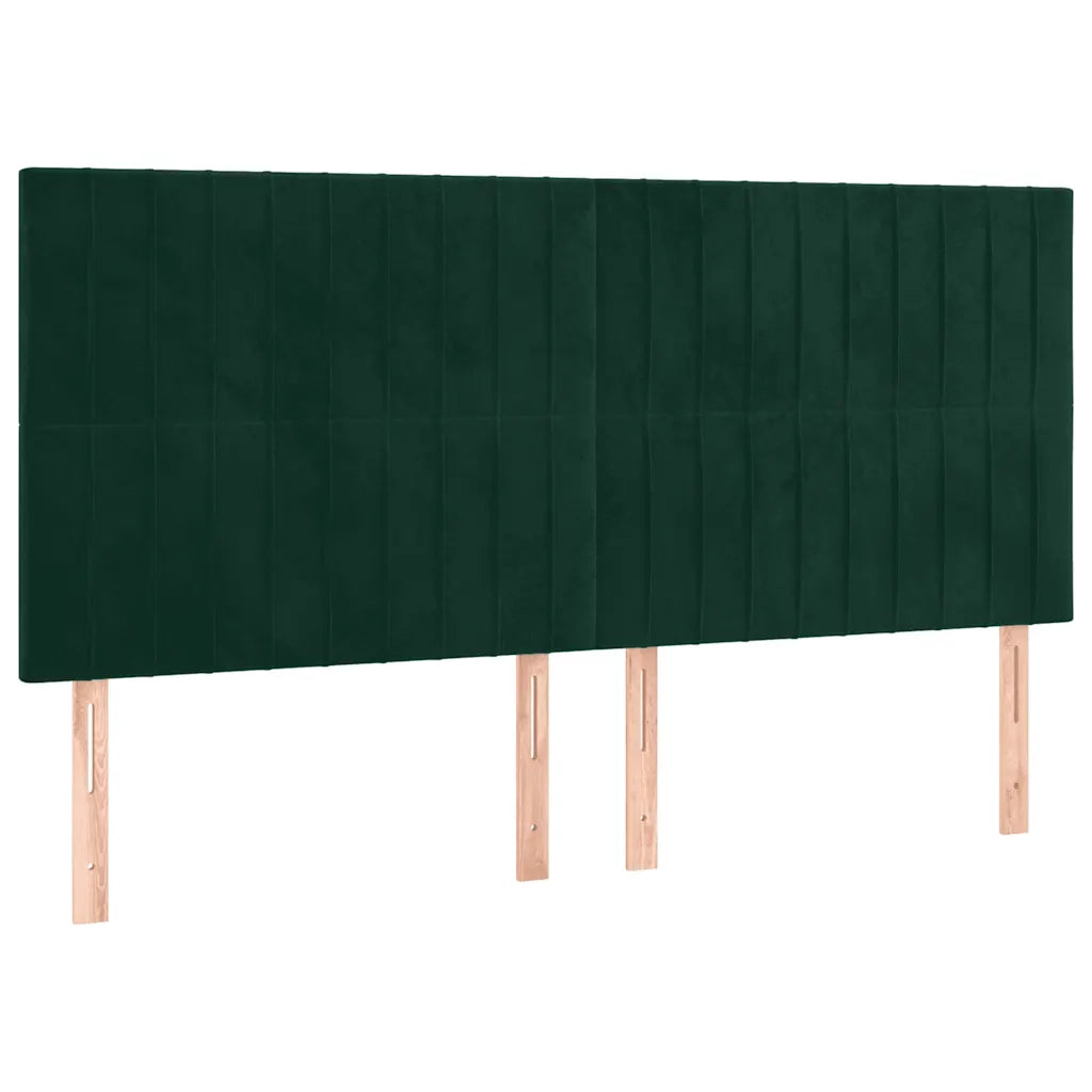 Testiera Verde Scuro 200x5x118/128 cm Velluto