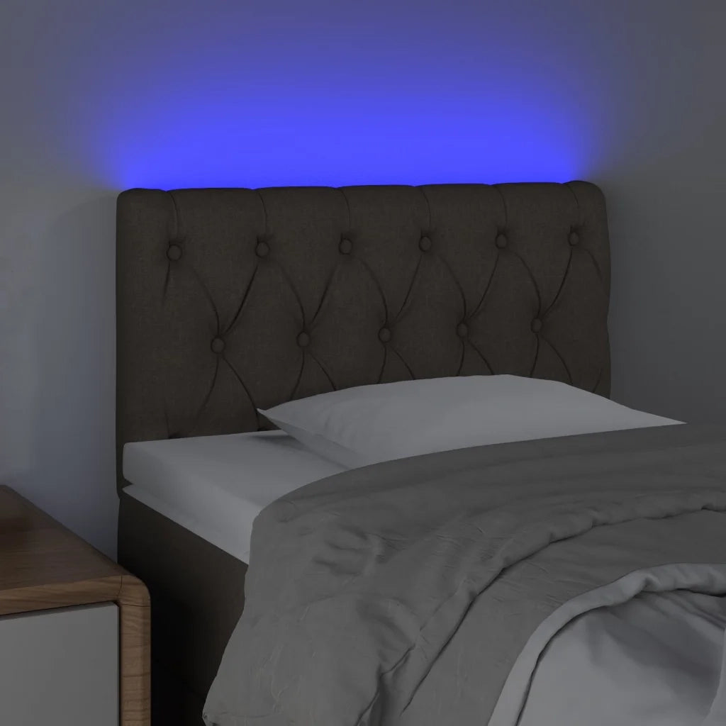 Testiera | Testata a LED Tortora 80x7x78/88 cm in Tessuto