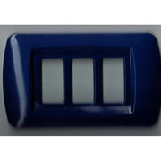 Trade Shop - Placchette Placche In Abs Serie Magic Bticino Compatibili Placca Copriprese Fori - Blu -3 Fori     -