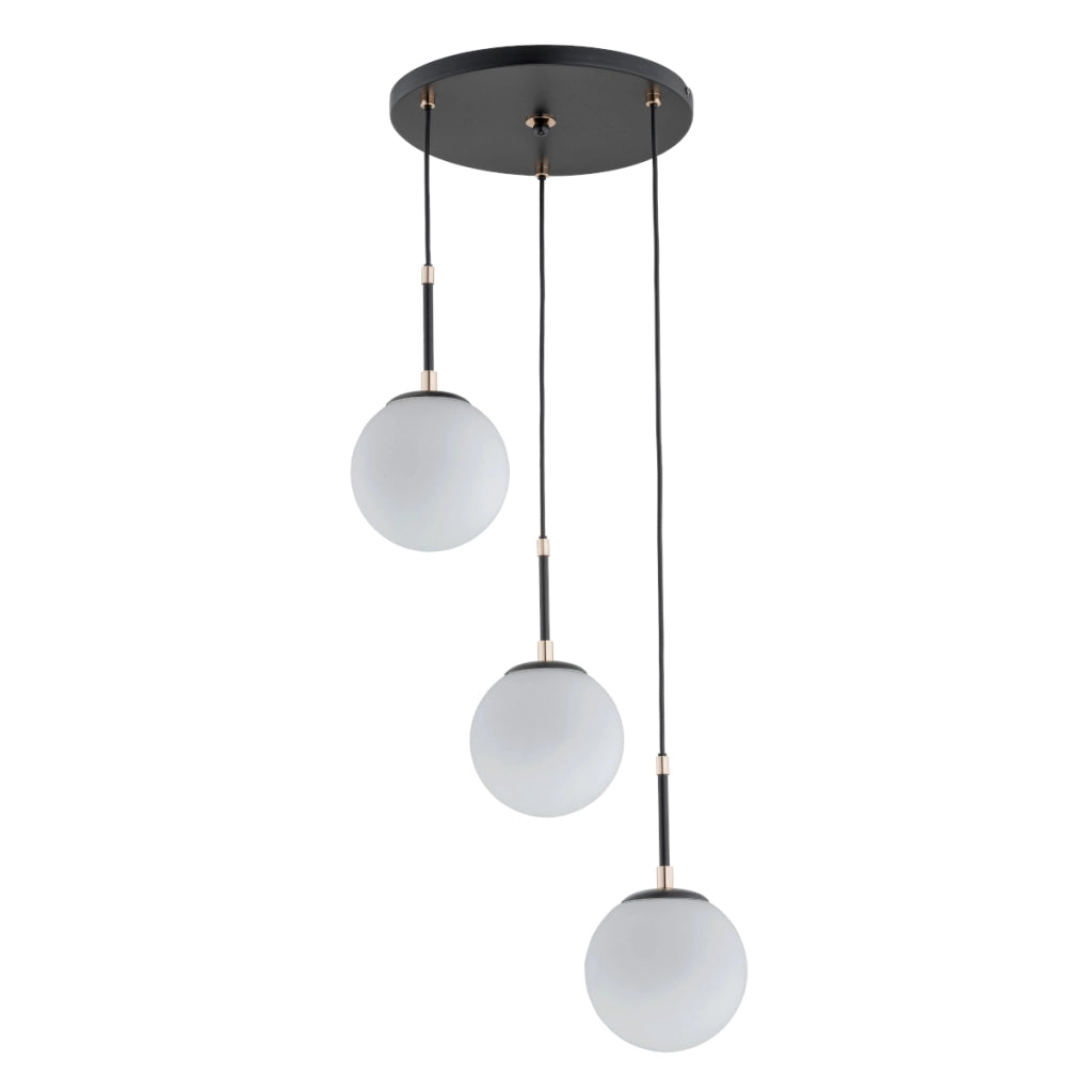 Lampada a sospensione minimalista Sebia nera rame 3xE14 Alfa