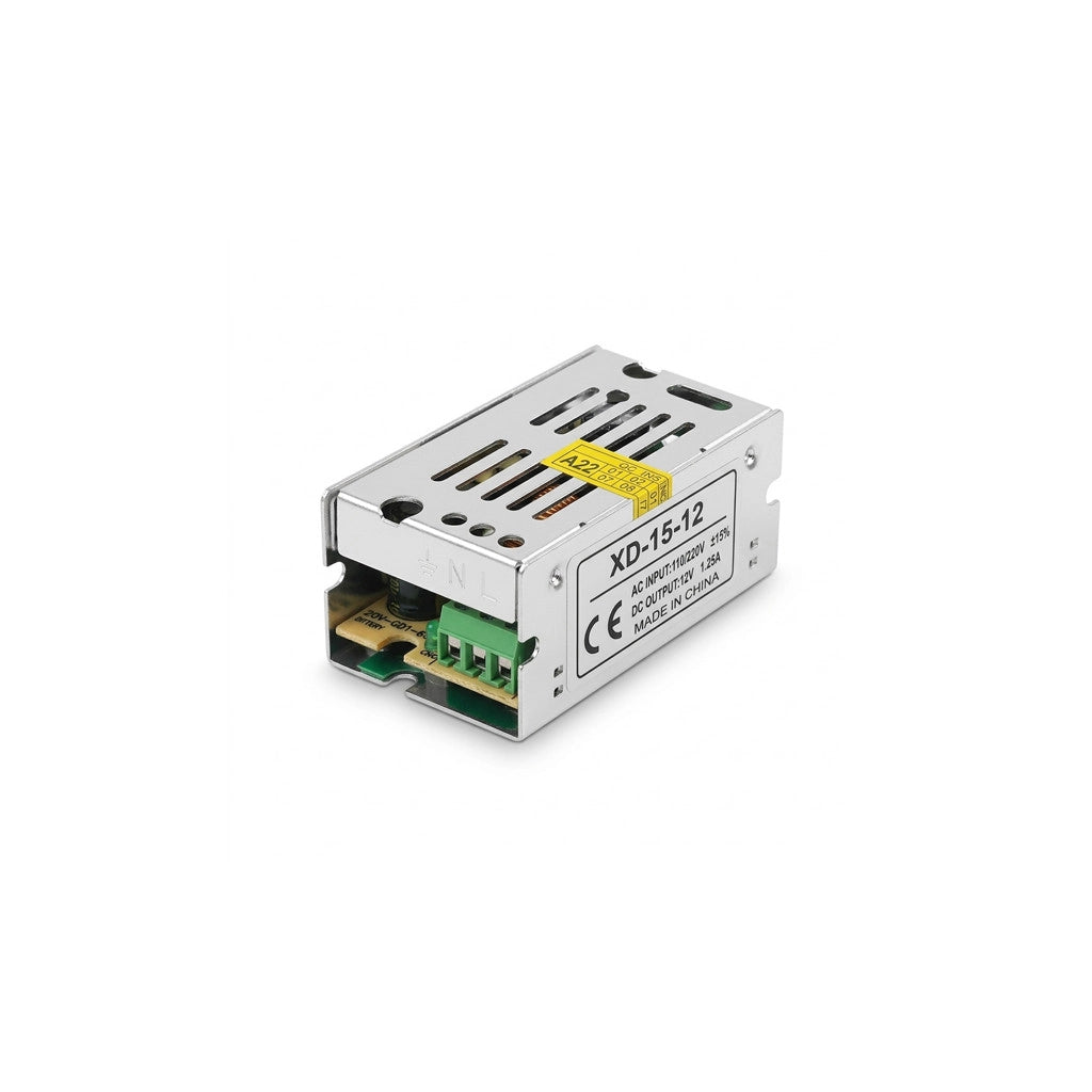 ALIMENTATORE STABILIZZATO 12V 1.25A TRASFORMATORE SWITCHING LED CCTV TRIMMER
