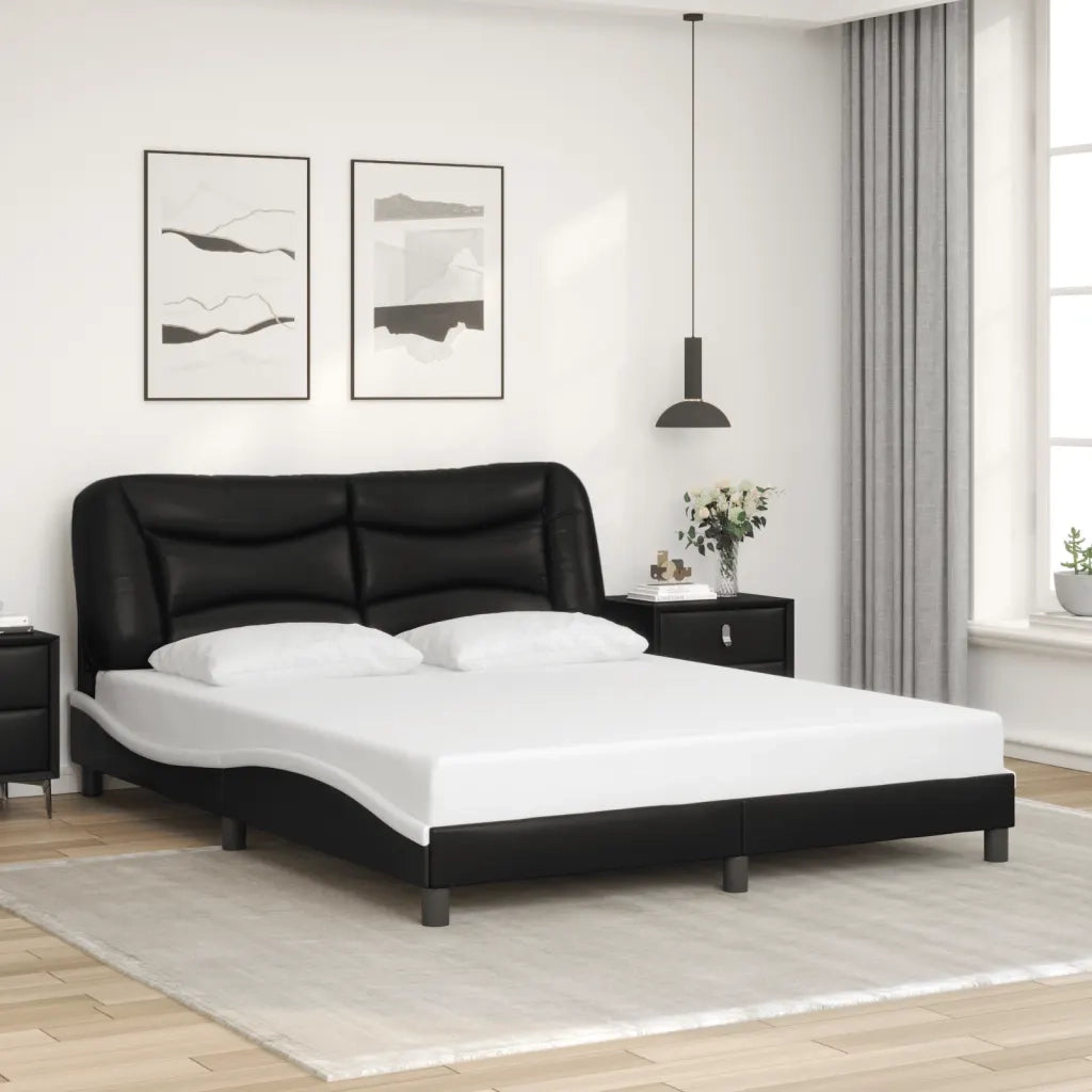 Giroletto con LED senza Materasso Hvar Nero e Bianco 160x200 cm 3213946