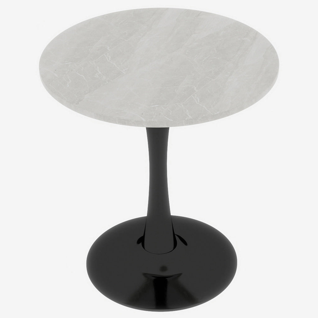 Tavolino da Caff¨¨ Rotondo ¨C MINIMAL ¨C Marmo Bianco Nero, 70 cm