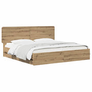 Bed Frame with Storage and Headboard Artisan Oak 180 x 200 cm 3445838