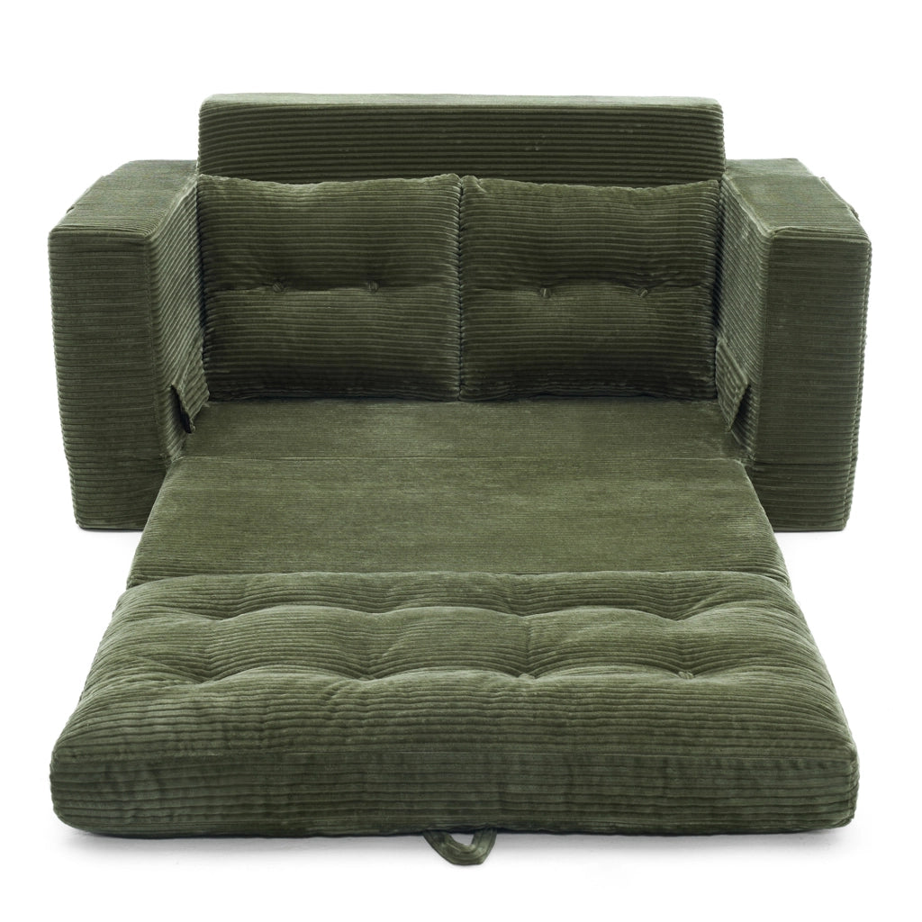 Divano 2 Posti con Braccioli Allargati e Tasche Laterali ¨C MINIMAL ¨C Verde