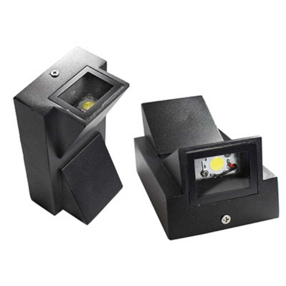 Trade Shop - Applique Doppia Emissione 10 Watt Nero Per Esterno Luce Fredda Calda Ip65 Es04 -