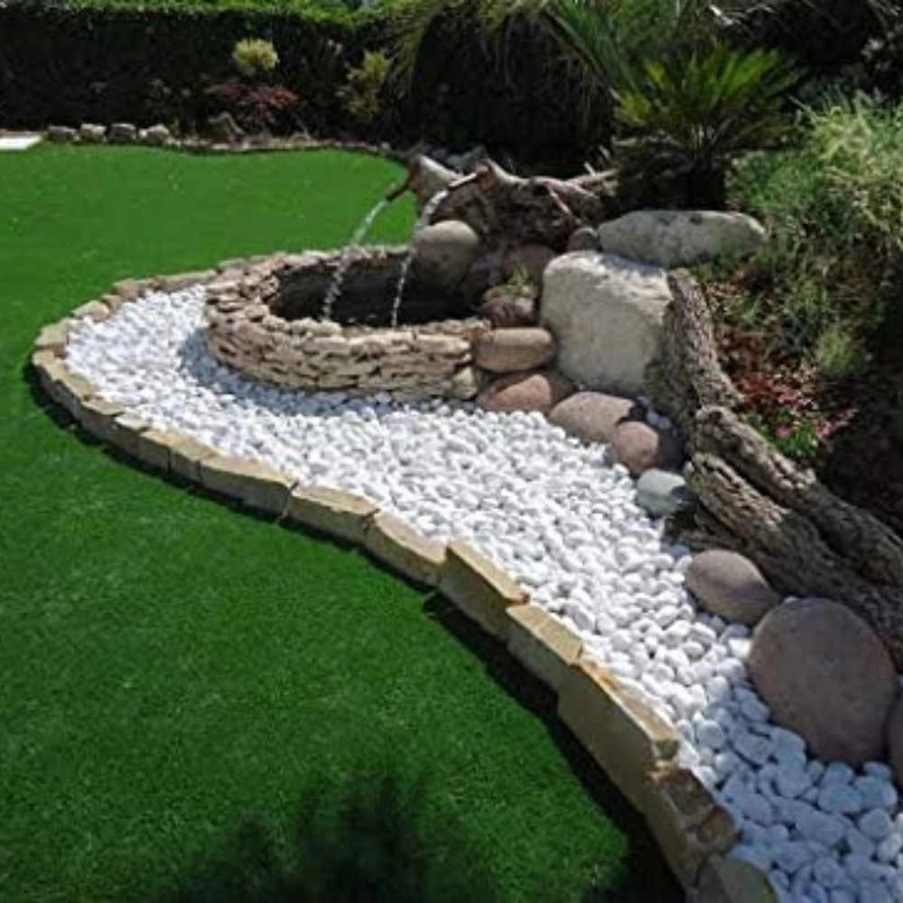 Ciottoli bianco valle d'itria pietre naturali decorativi giardini aiuole vasi *** misura 40/60, formato 25 kg, confez...