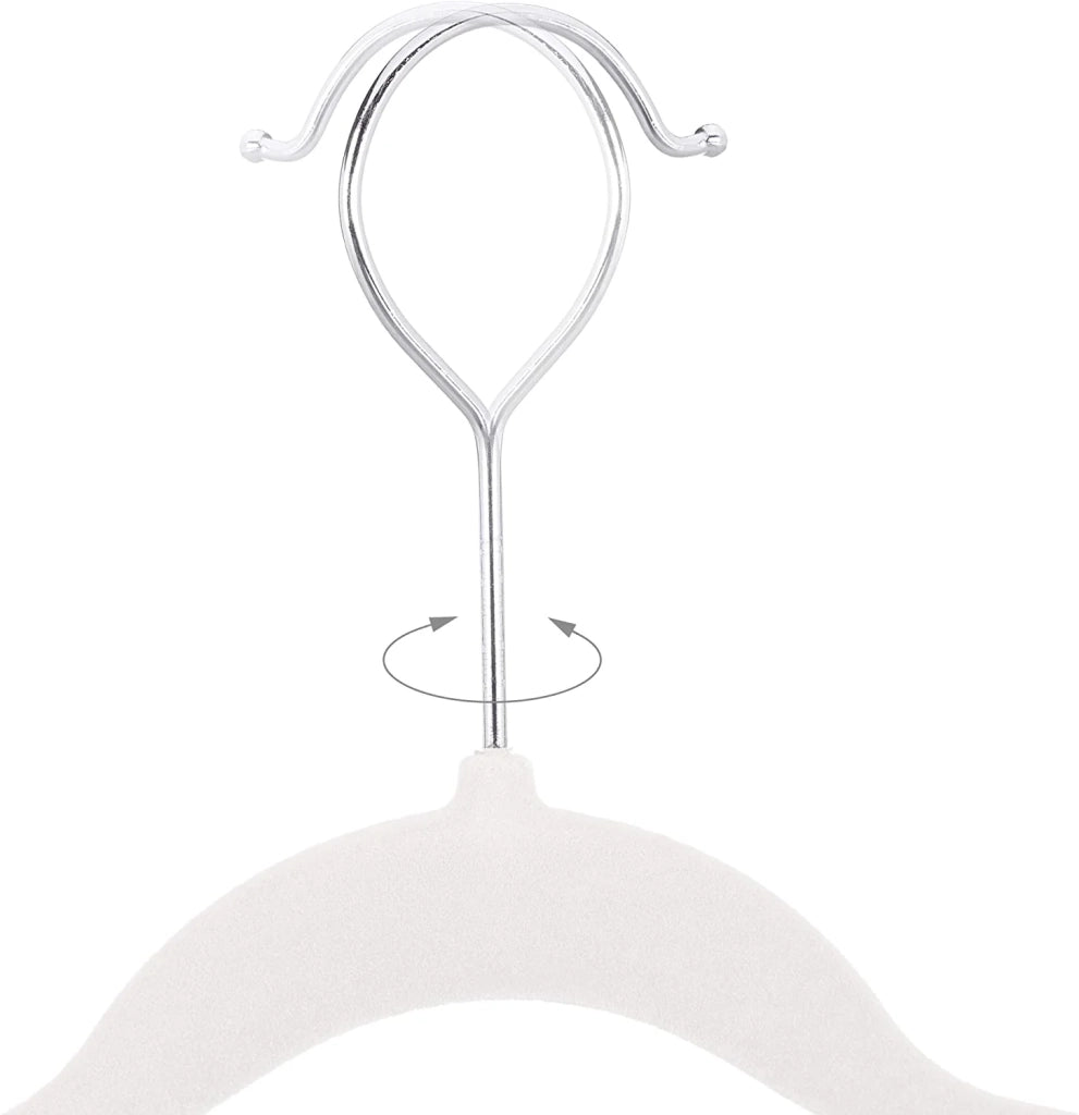 Set di 30 grucce in velluto di metallo bianco 13_0000752