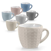SET 12 TAZZINE DA CAFFÈ IN CERAMICA CON DESIGN A QUADRETTI IN MULTICOLORE