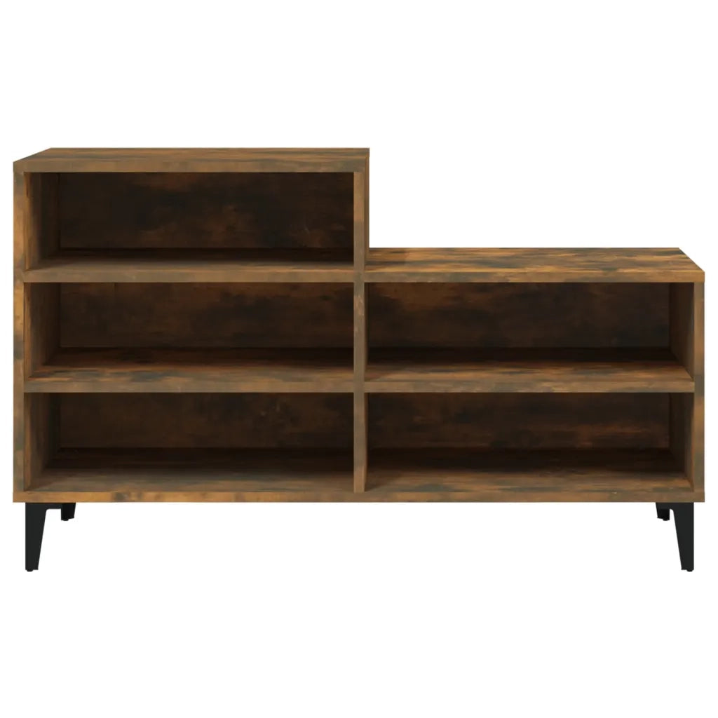 Scarpiera-Scaffale per scarpe Rovere Fumo 102x36x60 cm in Legno Multistrato 937288