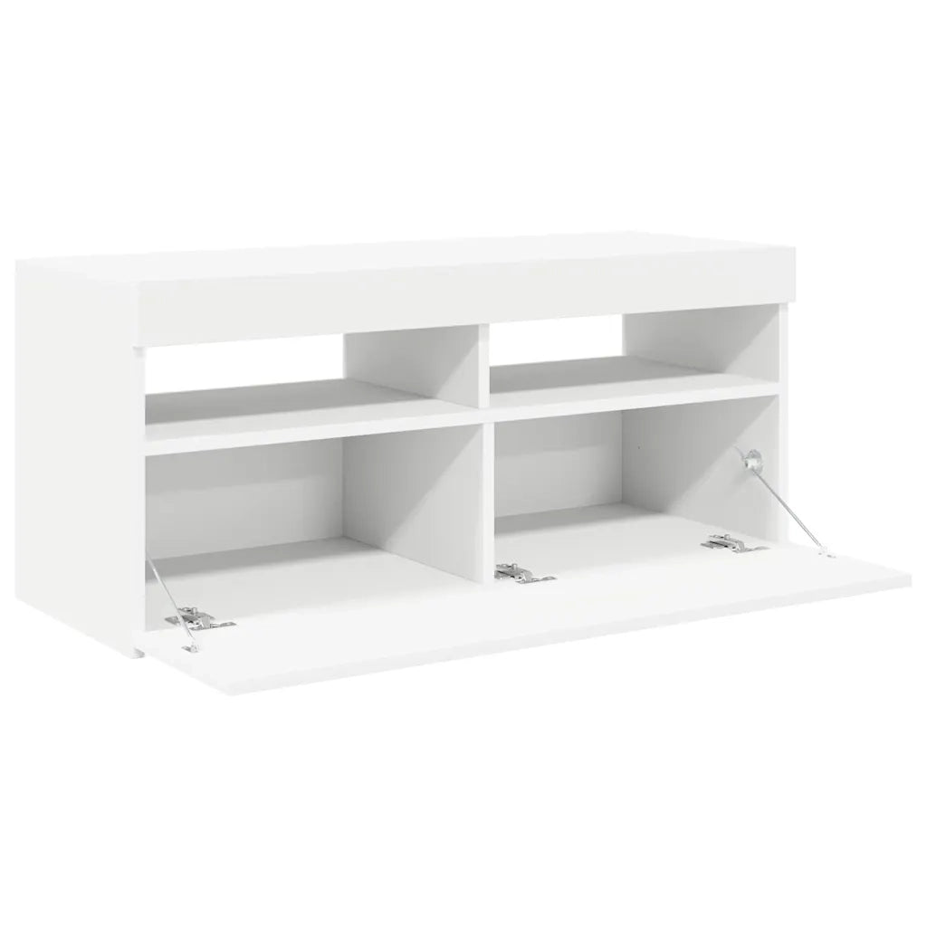 Mobile Porta TV con Luci LED Bianco 90x35x40 cm 804382