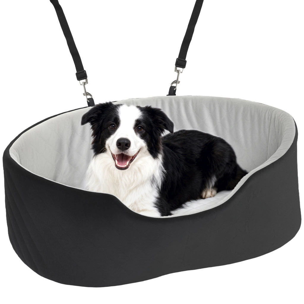 Seggiolino auto per cani con cintura di sicurezza ¨C Xylo ¨C imbottito 77x43x28 cm nero