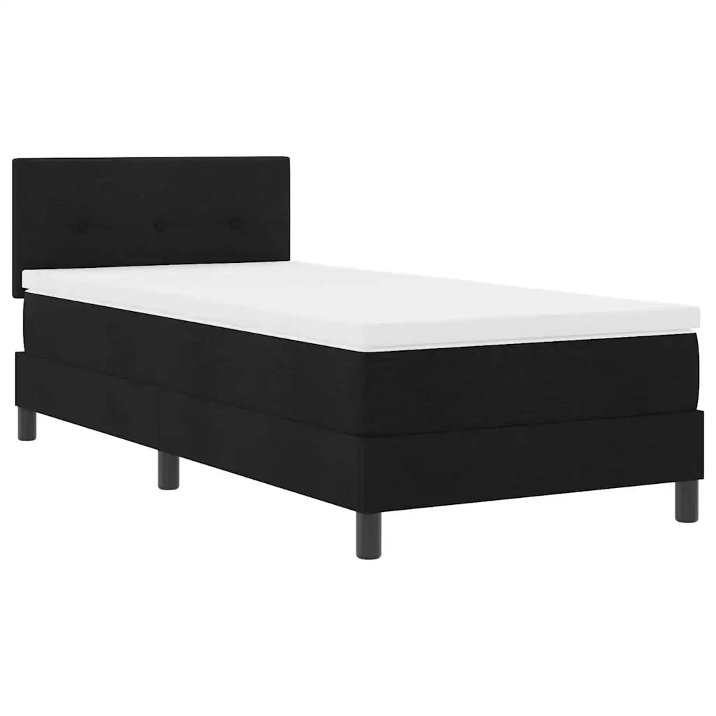 Letto a molle con testiera Nero 100 x 200 cm Tessuto 3338666