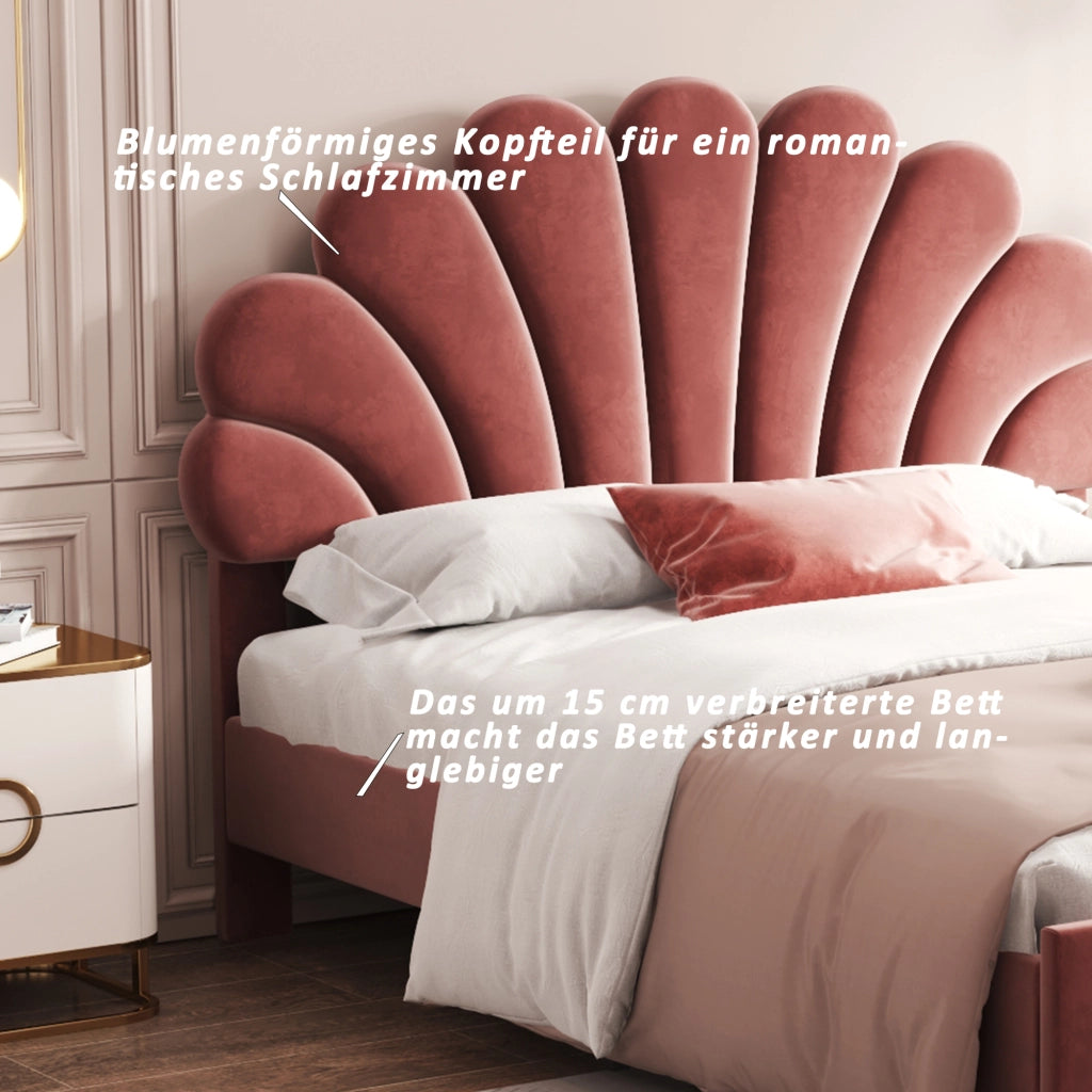letto imbottito velluto rosso fagiolo 140 x 200 cm