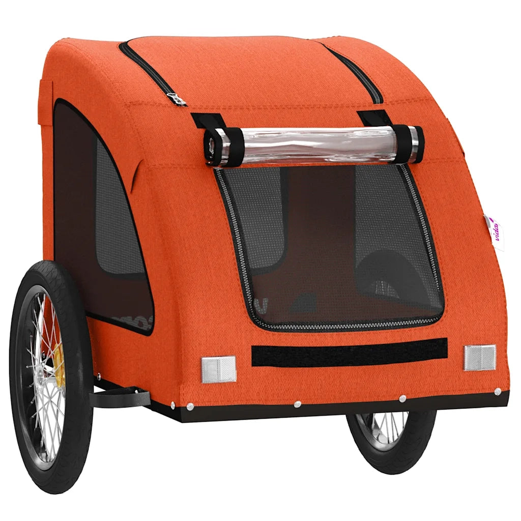 Rimorchio da Bici per Animali Arancione e Grigio Oxford e Ferro CFW7586294