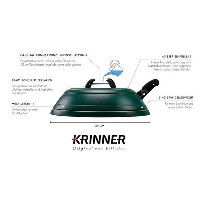 Krinner 94001 Vario Classic Supporto per Albero di Natale fino a 236 cm Diametro Base 39 cm colore Verde