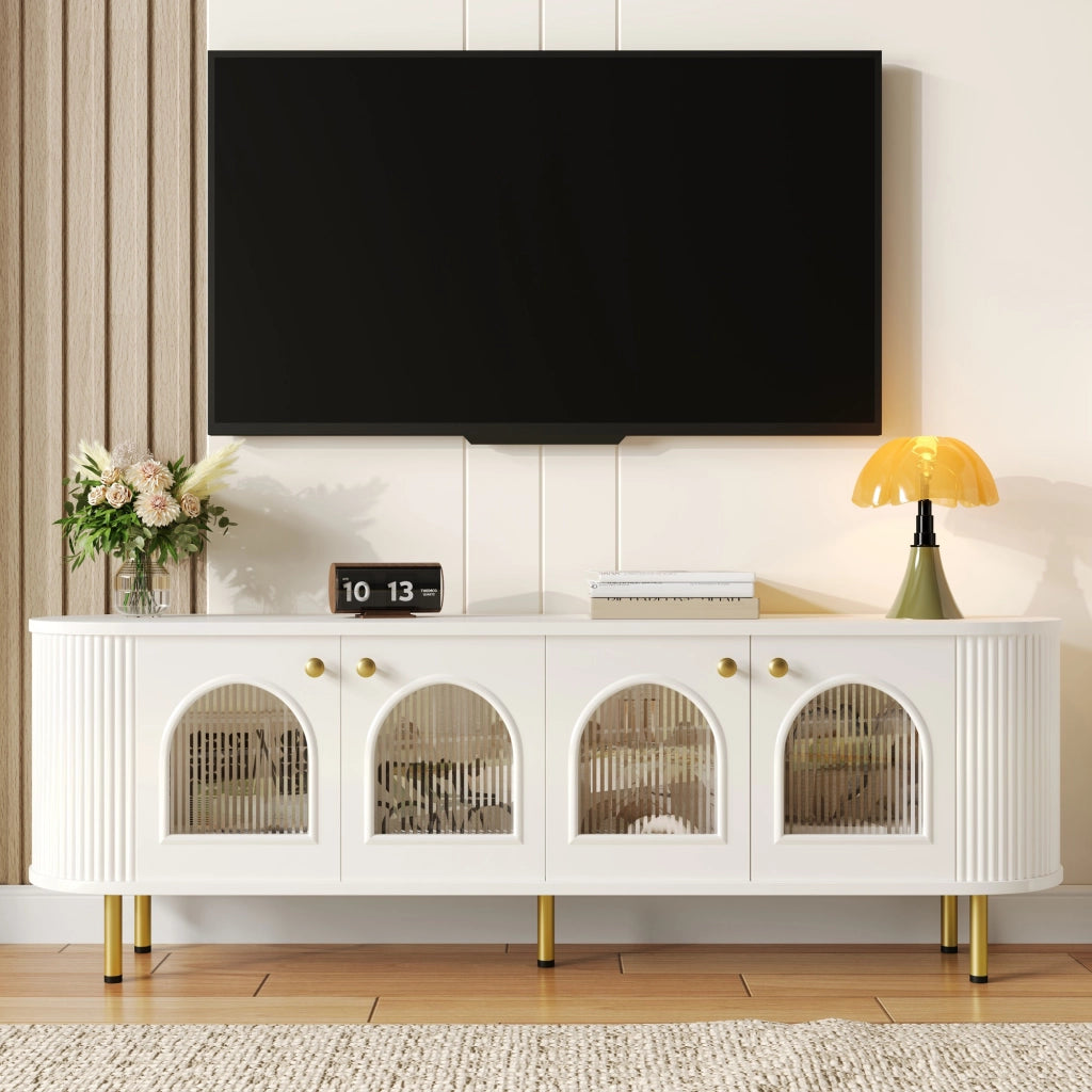TV-Schrank Bianco+Oro in MDF Lunghezza 170 cm
