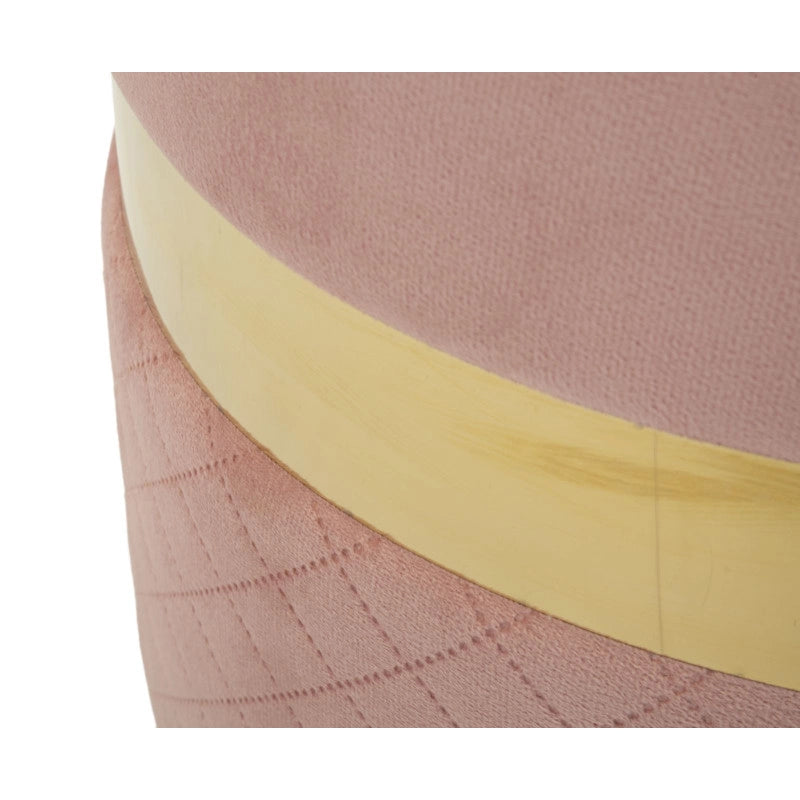 Puff Con Contenitore Sheffild Rosa Set 2 Pz cm ø 37x42-28x35