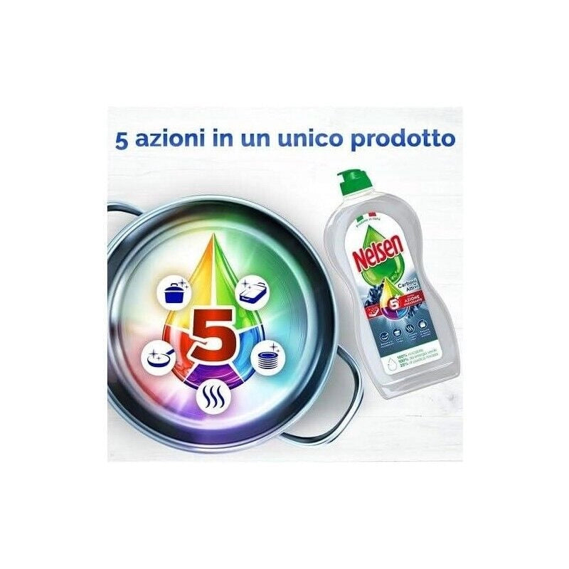 NELSEN CARBONI ATTIVI DETERSIVO PER PIATTI A MANO 850 ML