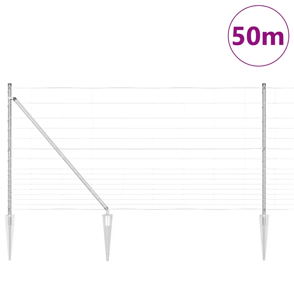 Palo della recinzione Zincato 50 x 1,2 m Acciaio 3351458