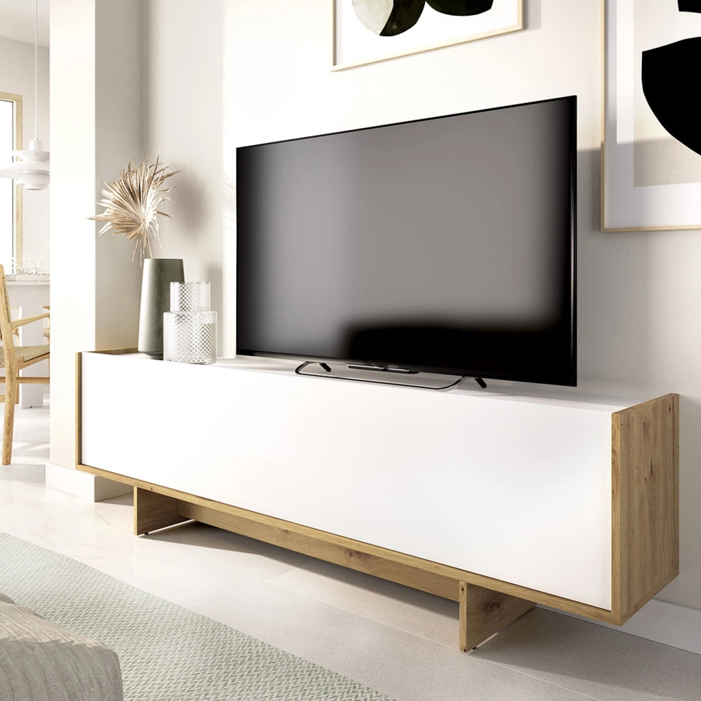 Ardmore, Mobile Porta tv 3 Ripiani, 30x150x50h cm Bianco