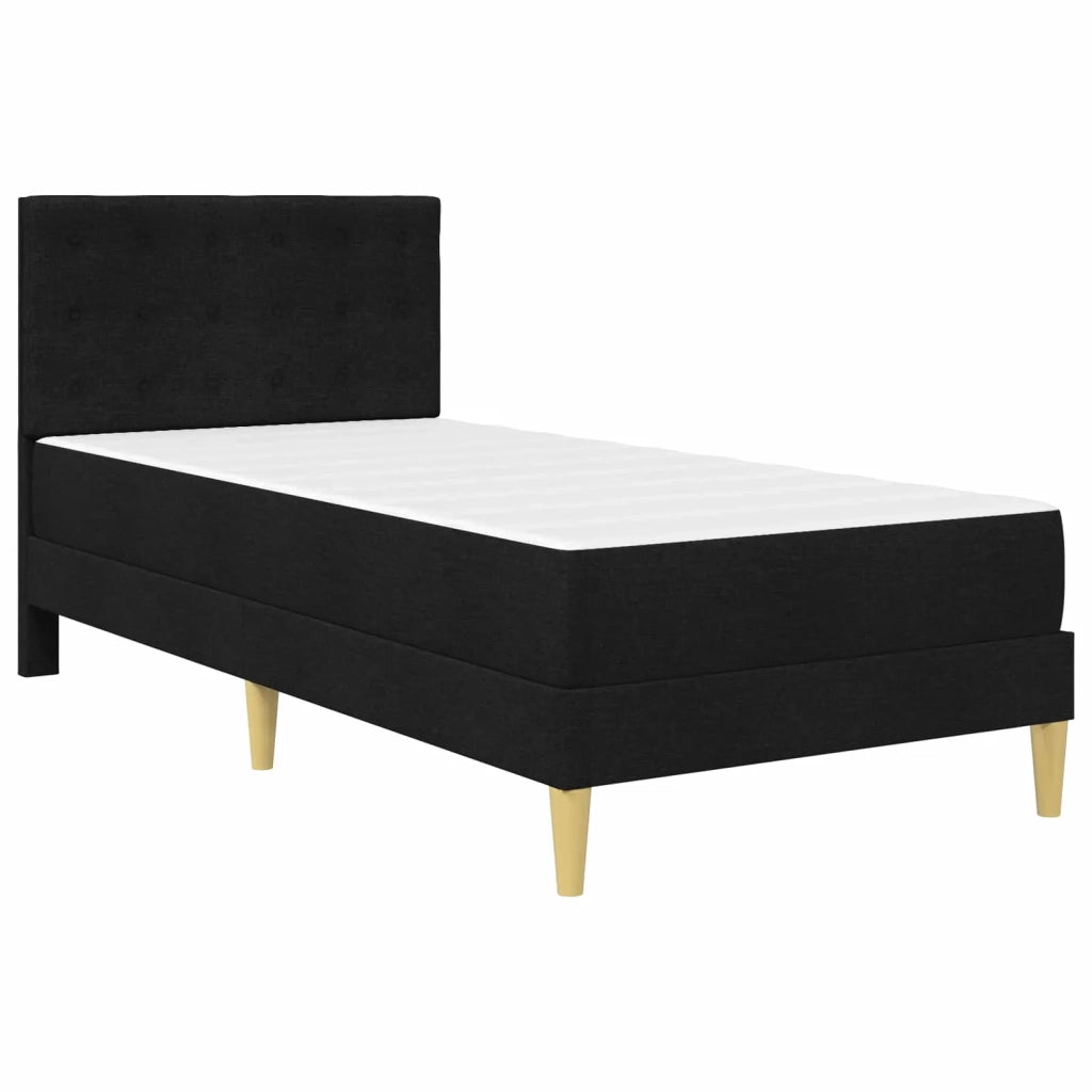 Struttura letto con materasso-Giroletto Nero 90 x 200 cm Tessuto