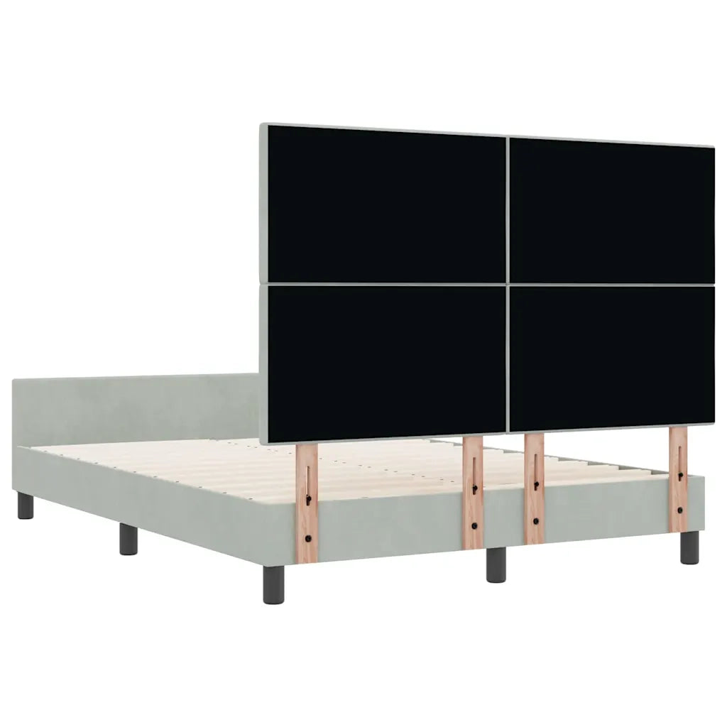 Letto a molle con testiera Grigio chiaro 140 x 190 cm Velluto 3344939