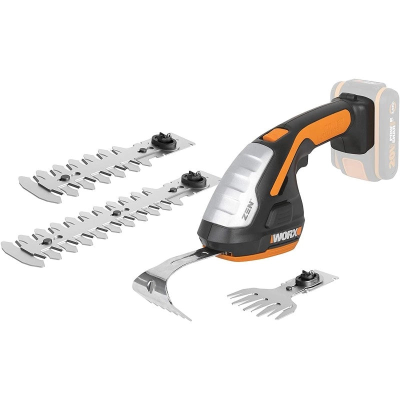 Forbice Tagliaerba e Tagliasiepi 4 in 1 20V senza Batteria per Rifinitura Giardino - Worx
