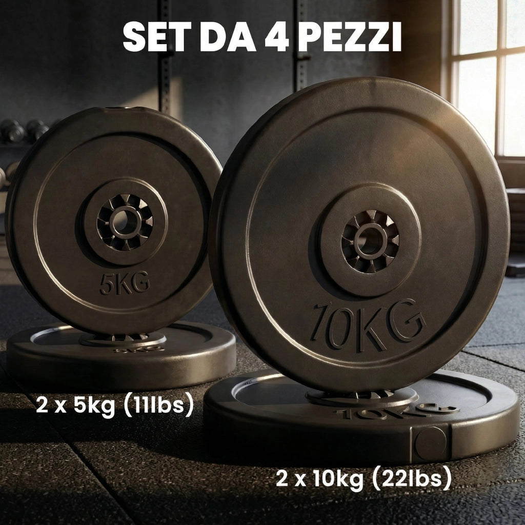 Set di 4 Dischi Pesi, Set Dischi Palestra per Allenamento, Nero