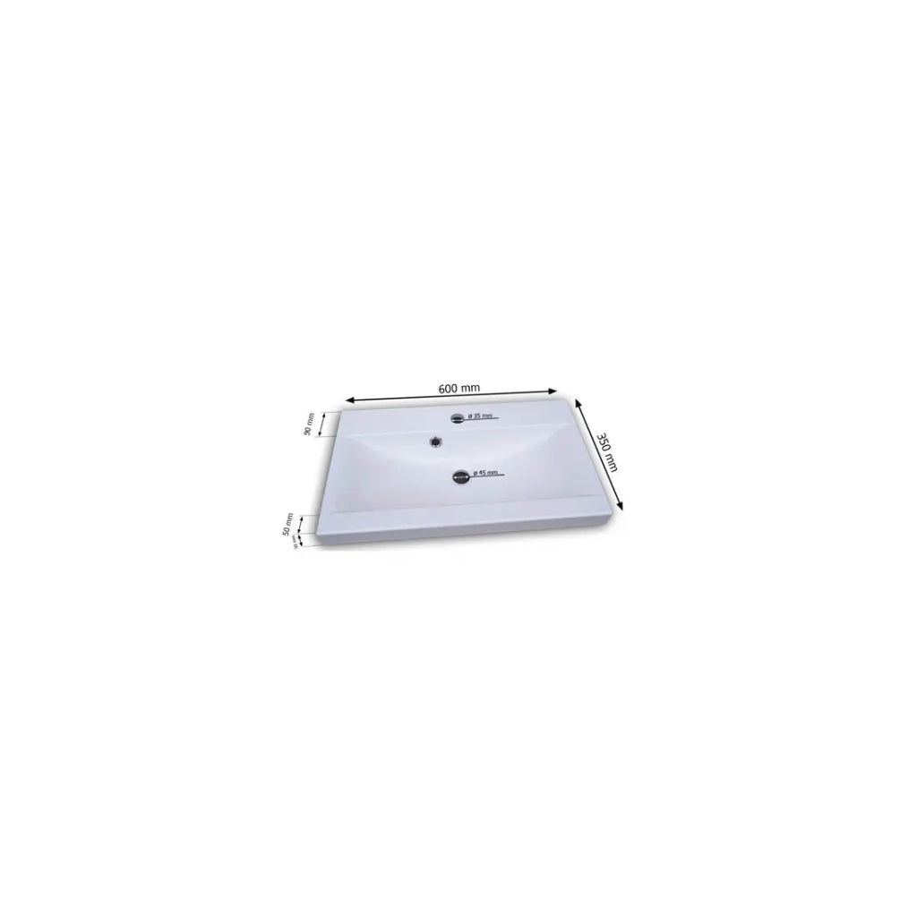 Lavabo 60cm collezione RAVEN, colore bianco