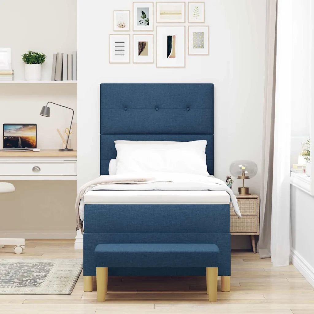 Letto a molle con materasso Blu 90 x 200 cm Tessuto 3344274
