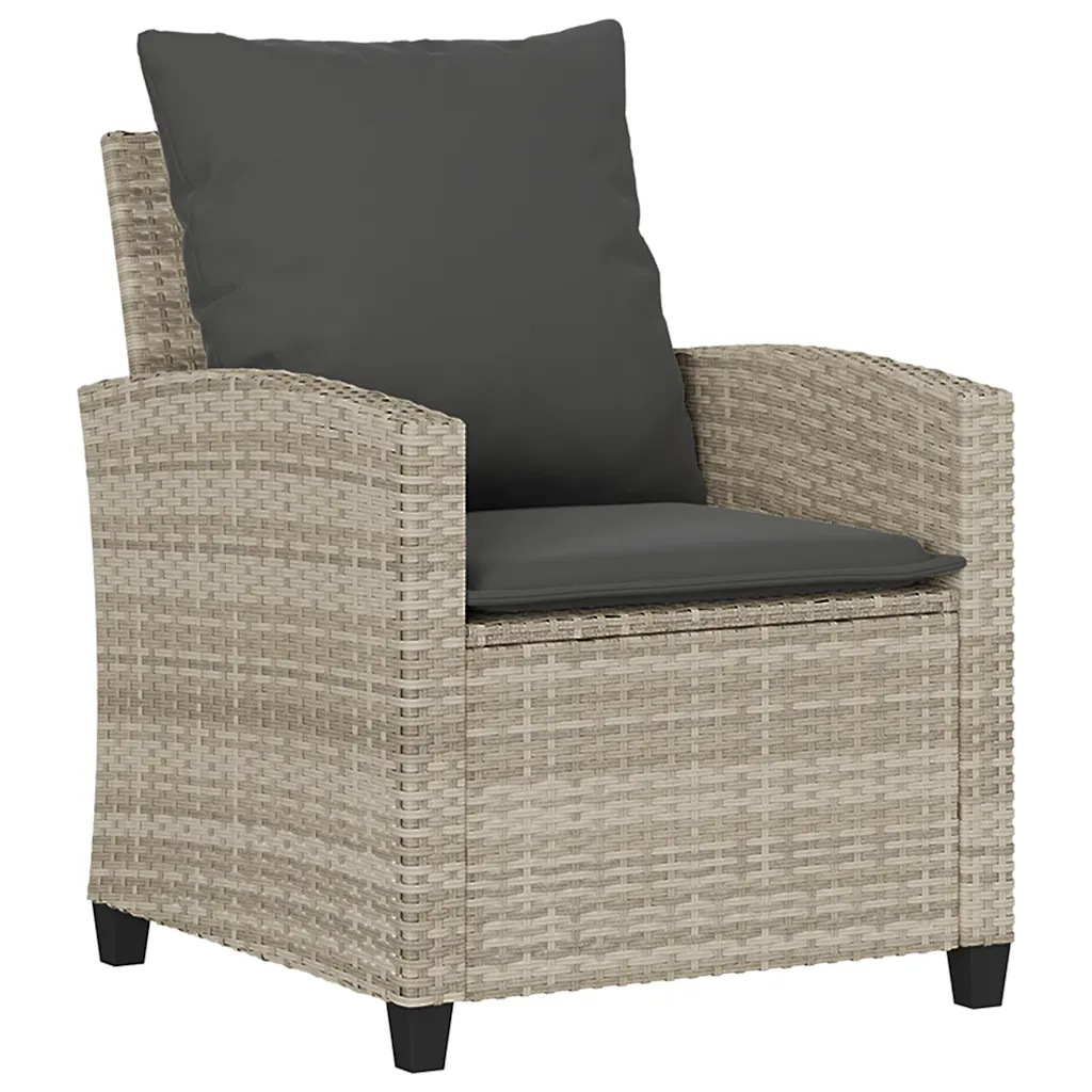Set Divano da Giardino 6pz con Cuscini Grigio Chiaro Polyrattan 3324582