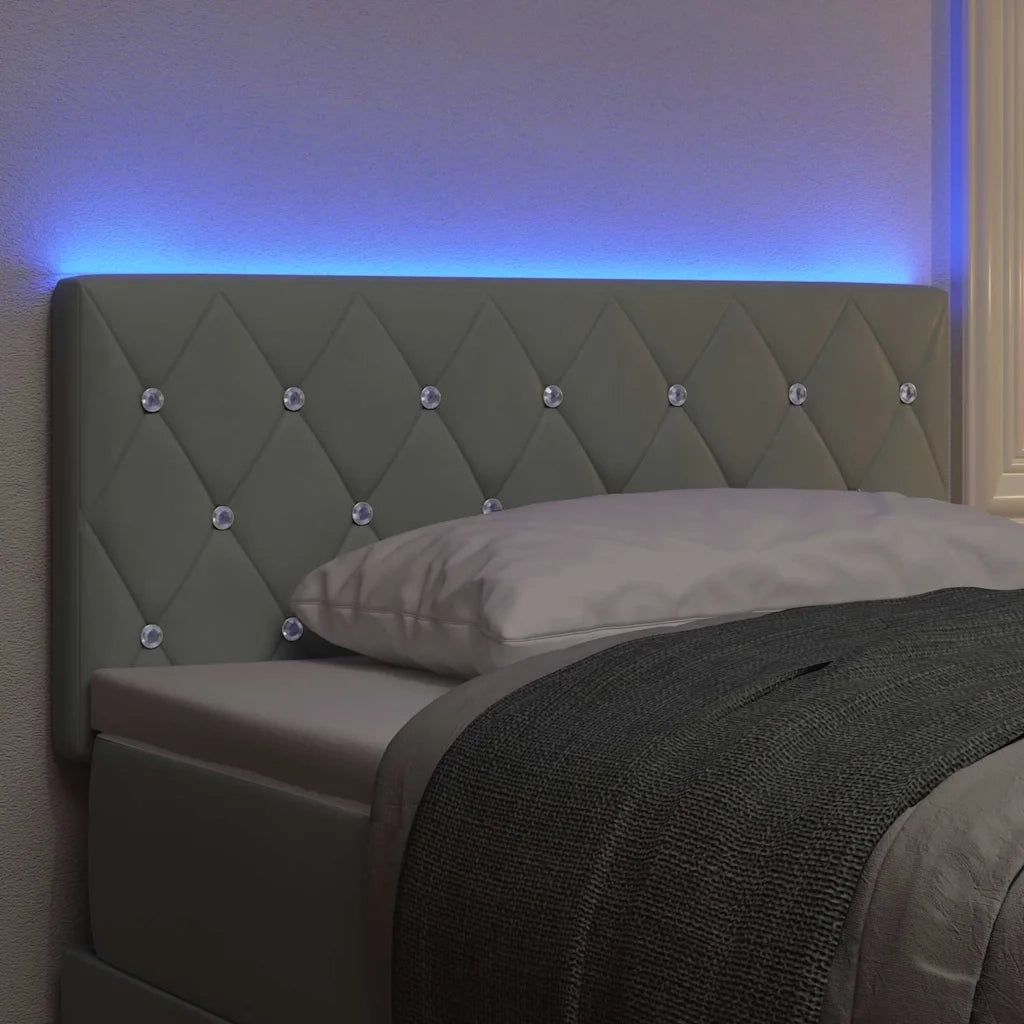 Testiera | Testata LED con strisce LED Grigio chiaro 100 cm Velluto