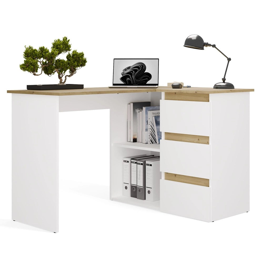 Scrivania NICEA destro artisan bianco per ufficio e studio