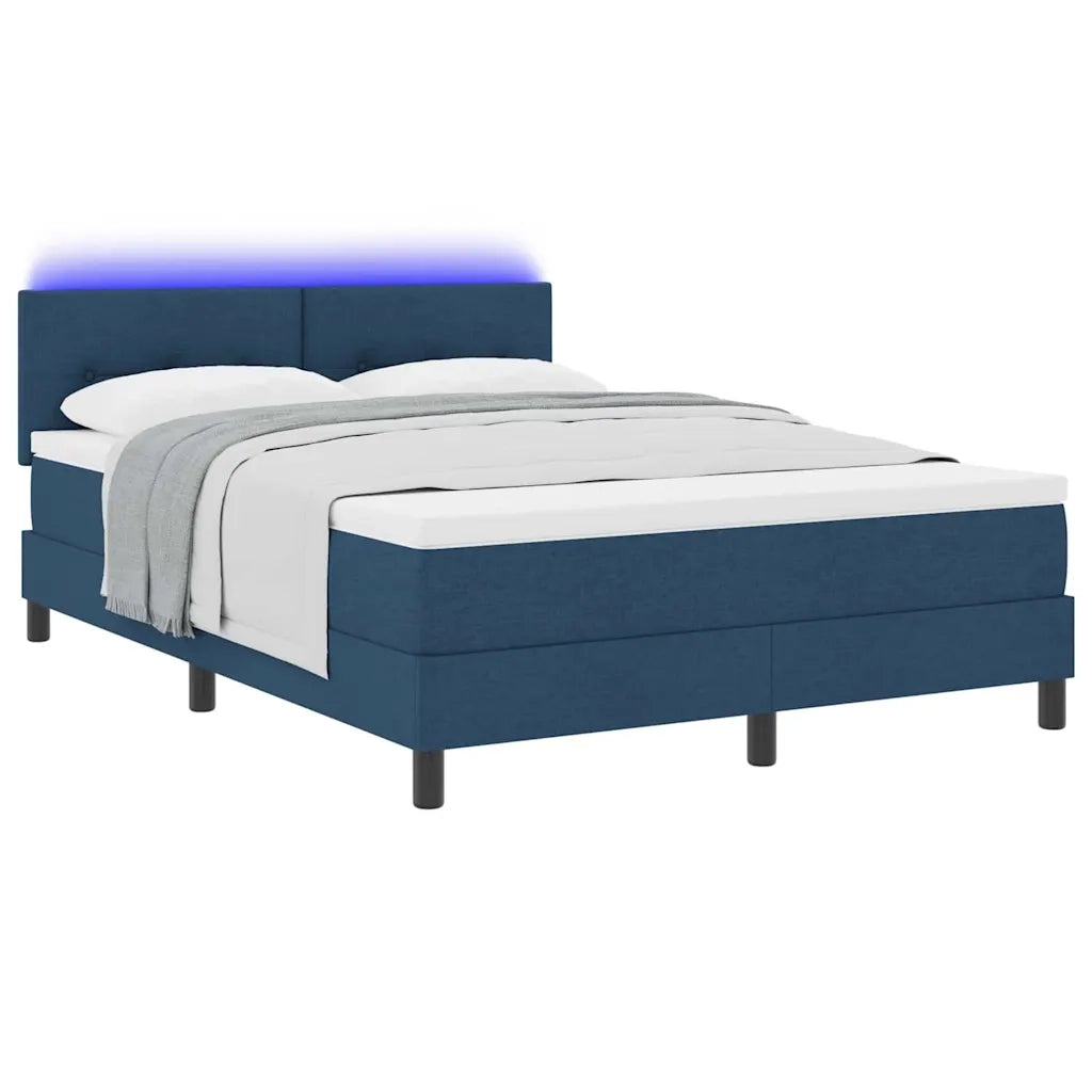 Letto a molle con materasso con led Blu 140 x 190 cm Tessuto 3342211