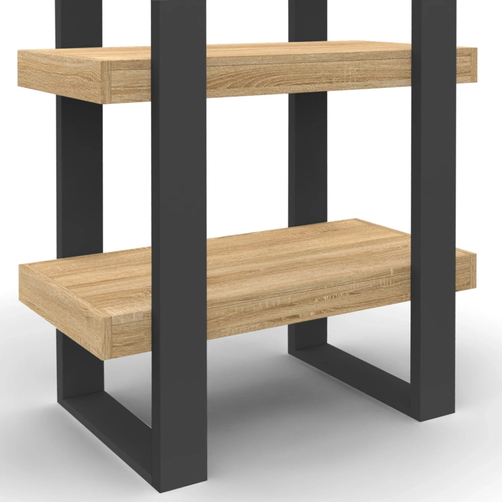 IDMarket - Scaffale a 4 livelli in legno e nero PHOENIX