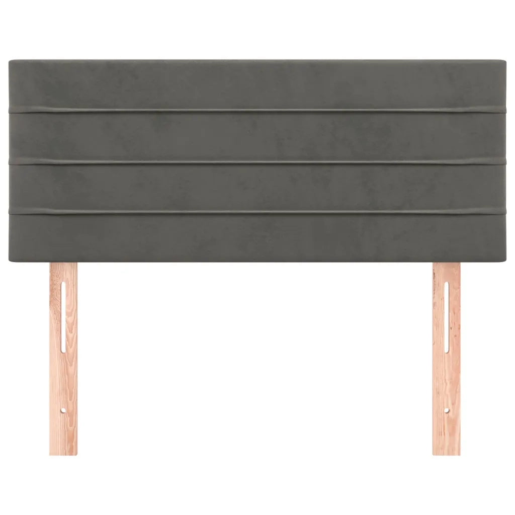 Testiera-Testata Decorativa Grigio Scuro 100x5x78/88 cm in Velluto 977631