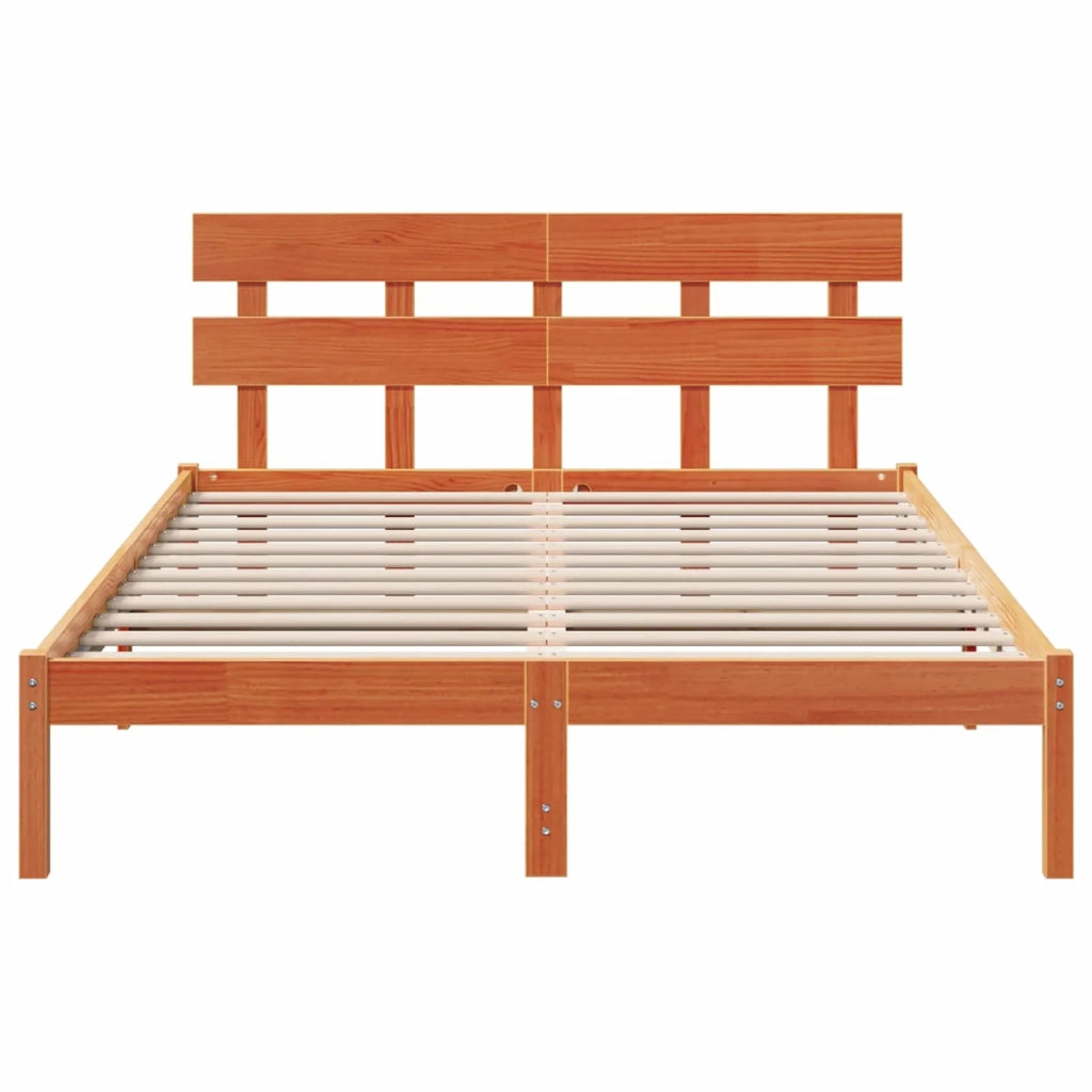 Letto matrimoniale | Letto per adulti | Struttura del letto Marrone 140 x 200 cm Legno massello di pino
