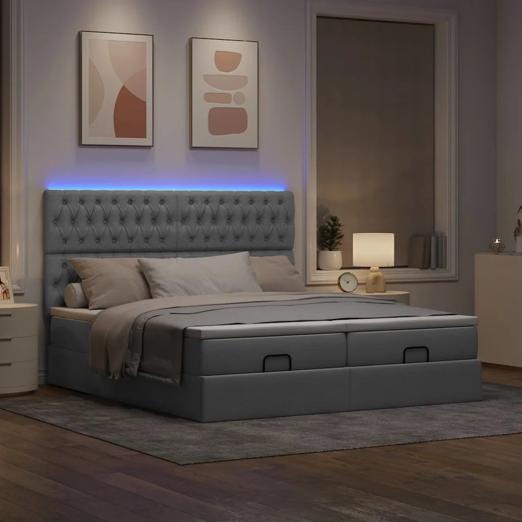 Struttura Letto Pouf con Materassi 160x200 cm in Tessuto 3314555