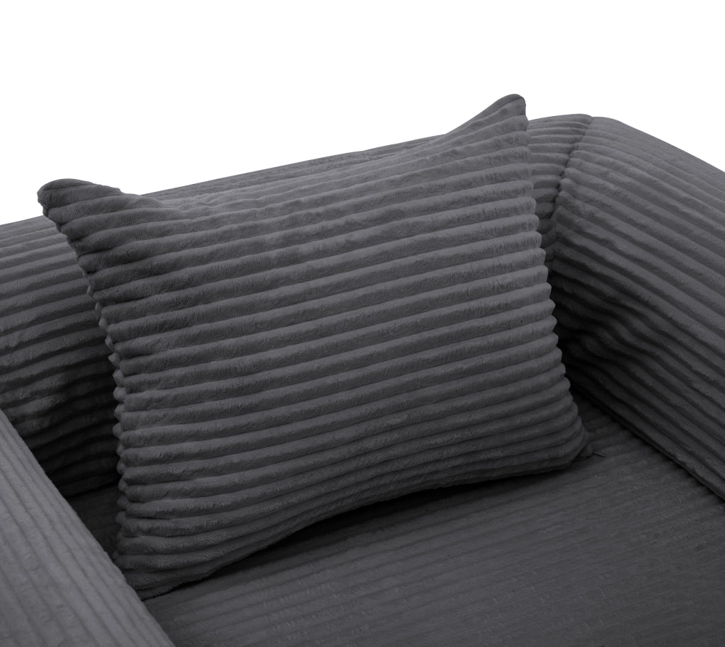 POLTRONA LETTO 33x33x95 cm Tessuto Corda Grigio con cuscino