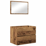 Set di mobili per il Bagno | Armadio da bagno con cassetto 2 pz Legno vecchio