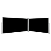 Tenda da sole laterale retrattile/schermo protettivo per patio giardino terrazza balcone 160 x 600 cm nero 02_0007437