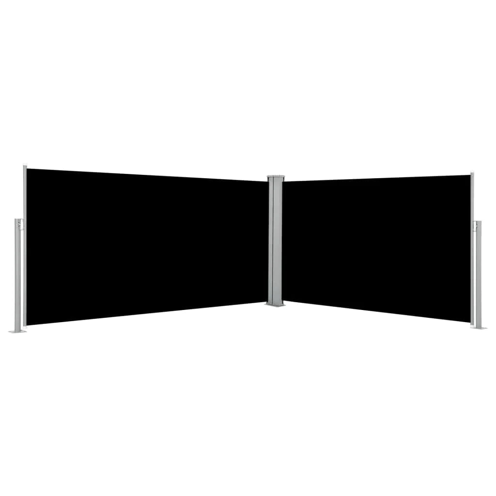 Tenda da sole laterale retrattile/schermo protettivo per patio giardino terrazza balcone 160 x 600 cm nero 02_0007437